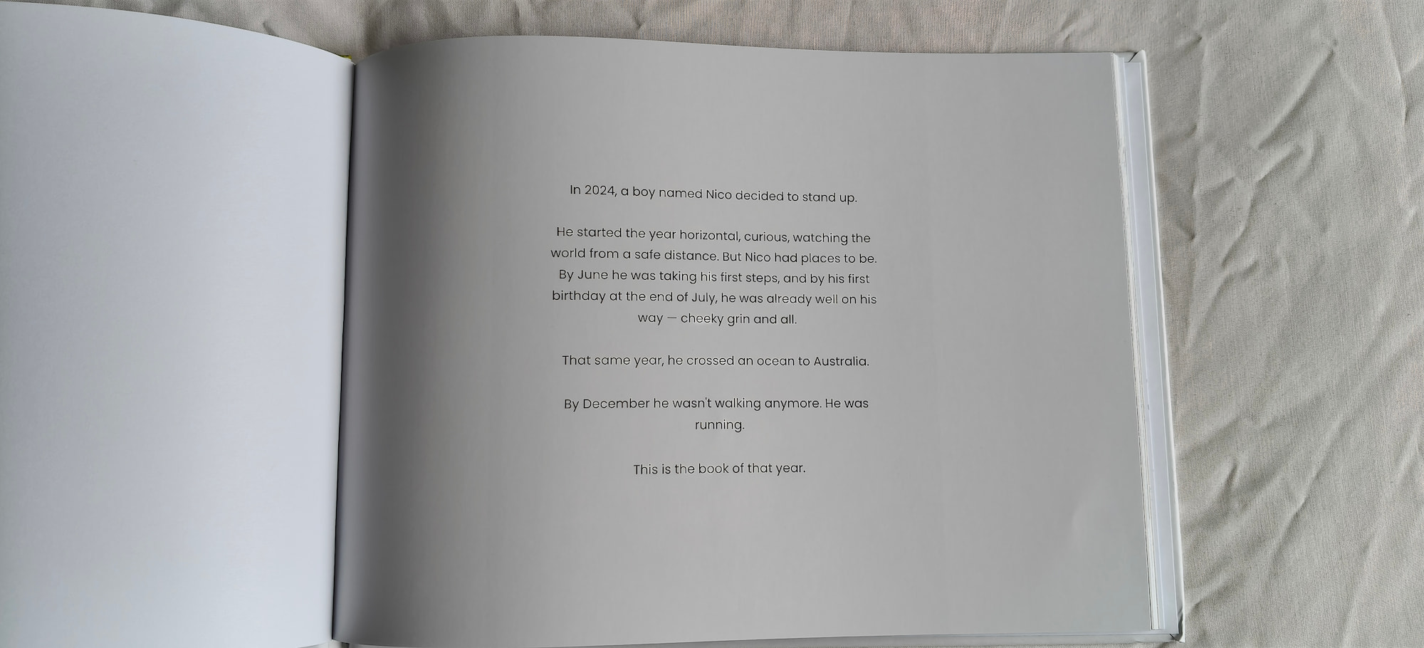 Inscription page inside the book